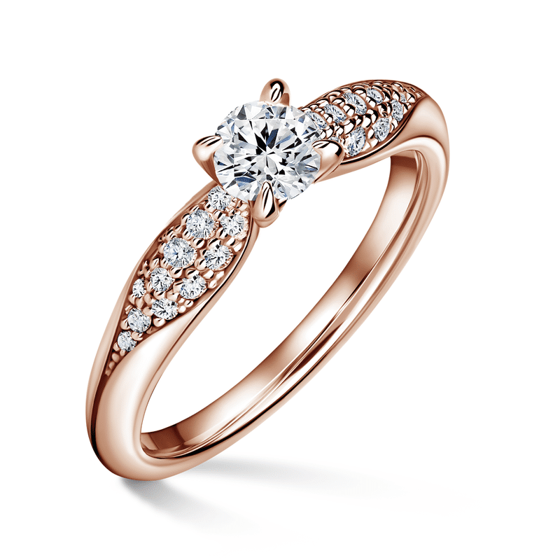 Luna | Zásnubní prsten se středovým kamenem 0.400ct, růžové zlato, s diamanty 52