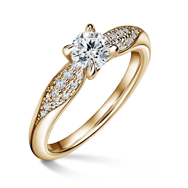 Luna | Zásnubní prsten se středovým kamenem 0.500ct, žluté zlato, s diamanty 50