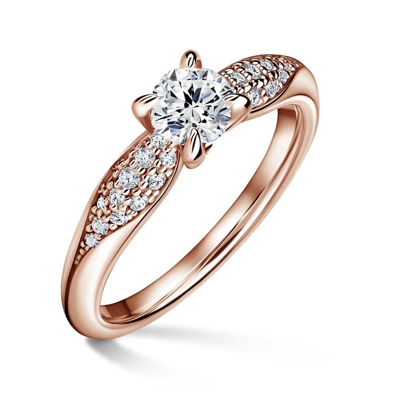 Luna | Zásnubní prsten se středovým kamenem 0.500ct, růžové zlato, s diamanty 56