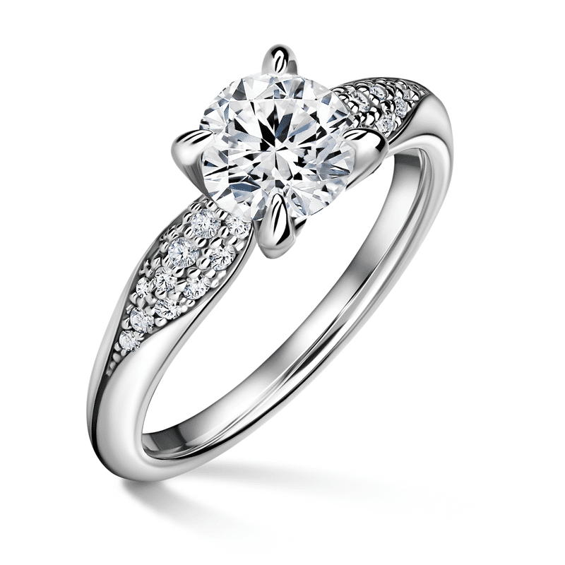 Luna | Zásnubní prsten se středovým kamenem 1.000ct, bílé zlato, s diamanty 60