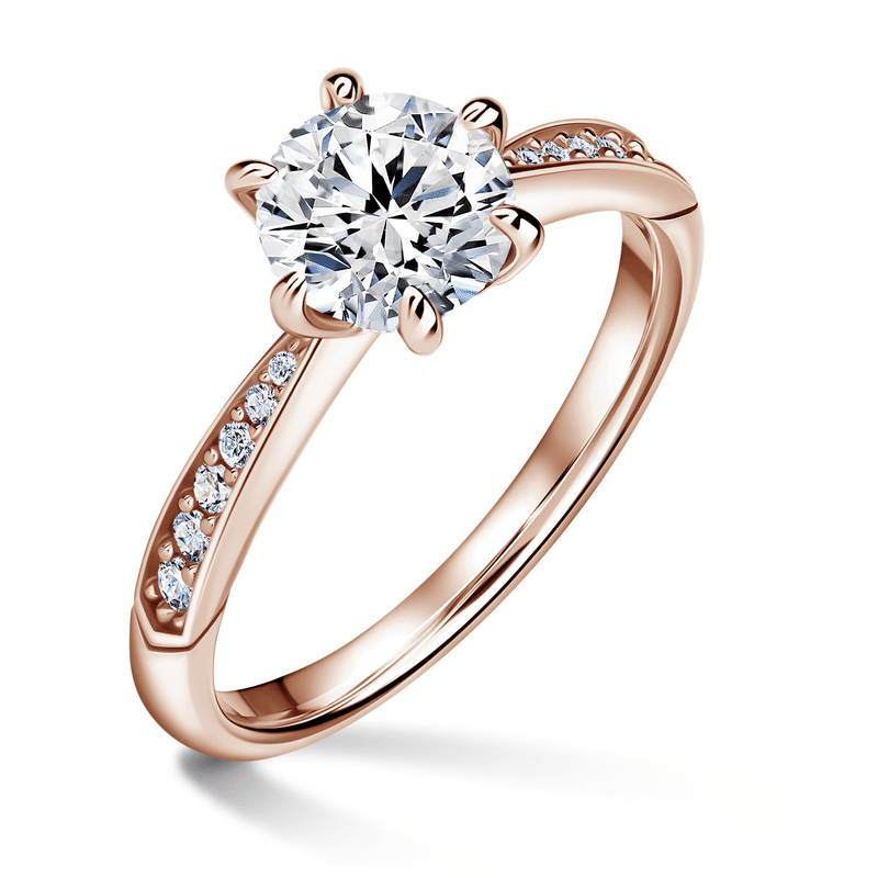 Minerva Side Stones | Zásnubní prsten se středovým kamenem 1.310ct, růžové zlato, s diamanty 46