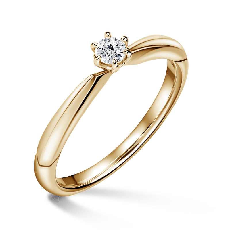 Minerva | Zásnubní prsten se středovým diamantem 0.085ct, žluté zlato 52
