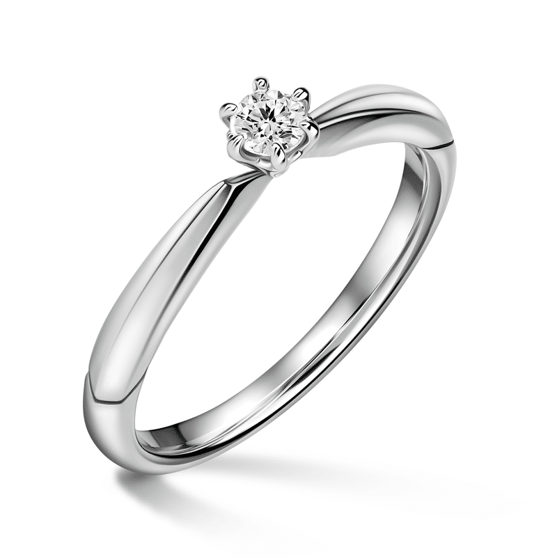 Minerva | Zásnubní prsten se středovým diamantem 0.085 ct, bílé zlato 51