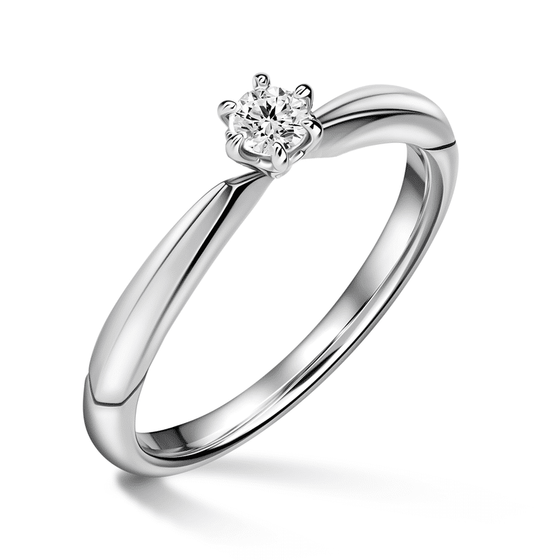 Minerva | Zásnubní prsten se středovým diamantem 0.145 ct, bílé zlato 48
