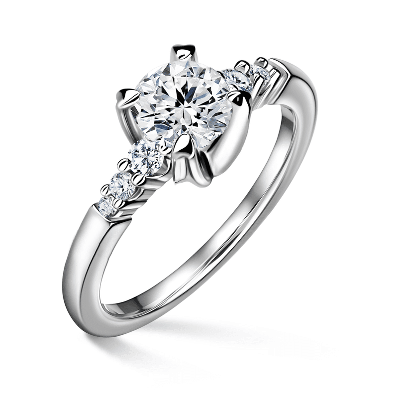 Sierra | Zásnubní prsten se středovým kamenem 0.900ct, bílé zlato, s diamanty 47