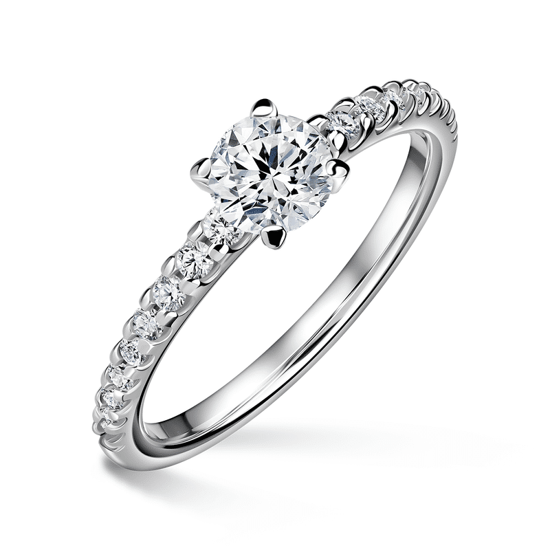 Aria | Zásnubní prsten se středovým kamenem 0.700ct, bílé zlato, s diamanty 56