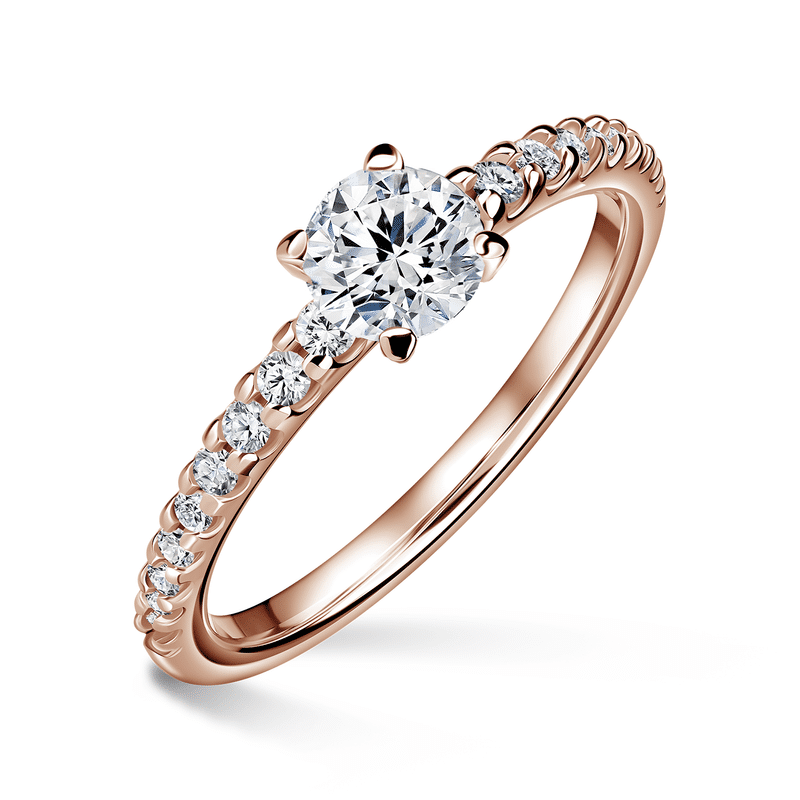 Aria | Zásnubní prsten se středovým kamenem 0.700ct, růžové zlato, s diamanty 48