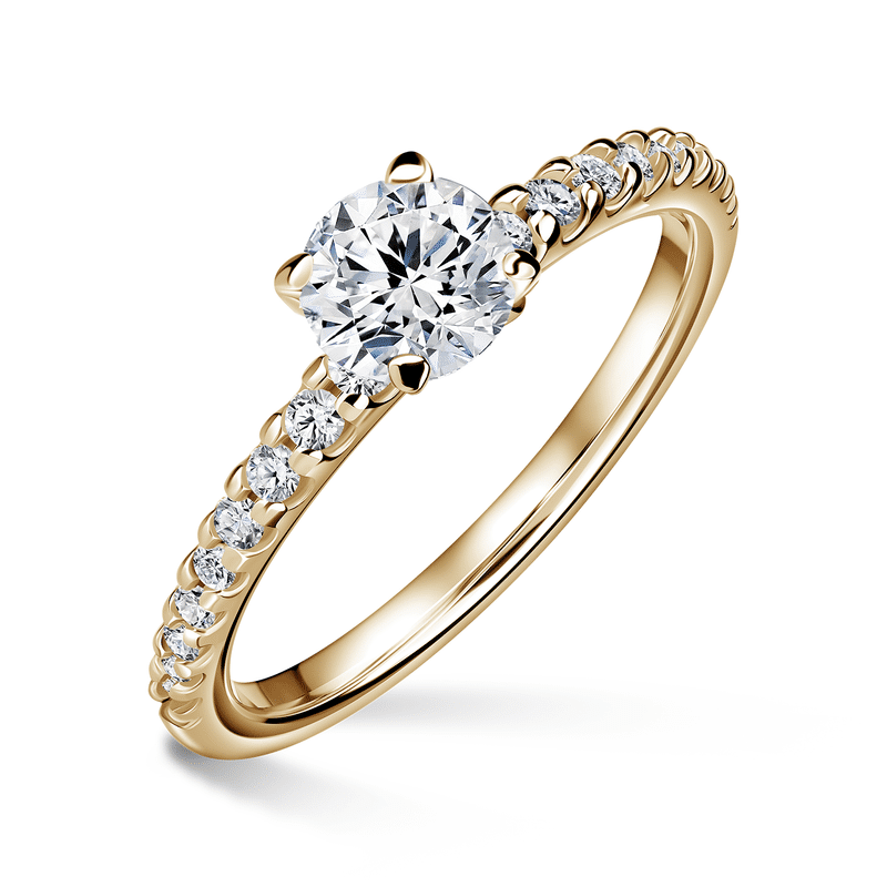 Aria | Zásnubní prsten se středovým kamenem 0.900ct, žluté zlato, s diamanty 53