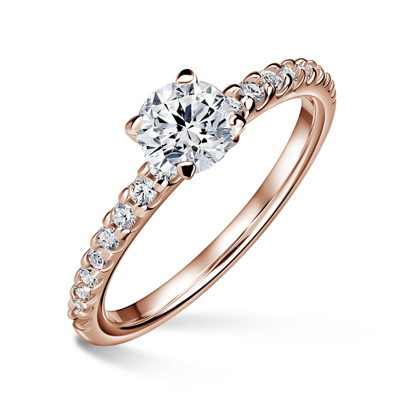 Aria | Zásnubní prsten se středovým kamenem 0.900ct, růžové zlato, s diamanty 60