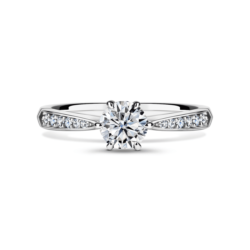 Minerva Side Stones | Zásnubní prsten se středovým kamenem 0.700ct, bílé zlato, s diamanty 51