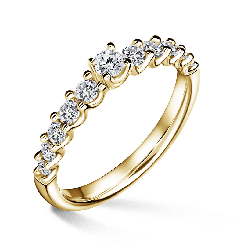Dafné | Zásnubní prsten se středovým kamenem 0.145ct, žluté zlato, s diamanty 46
