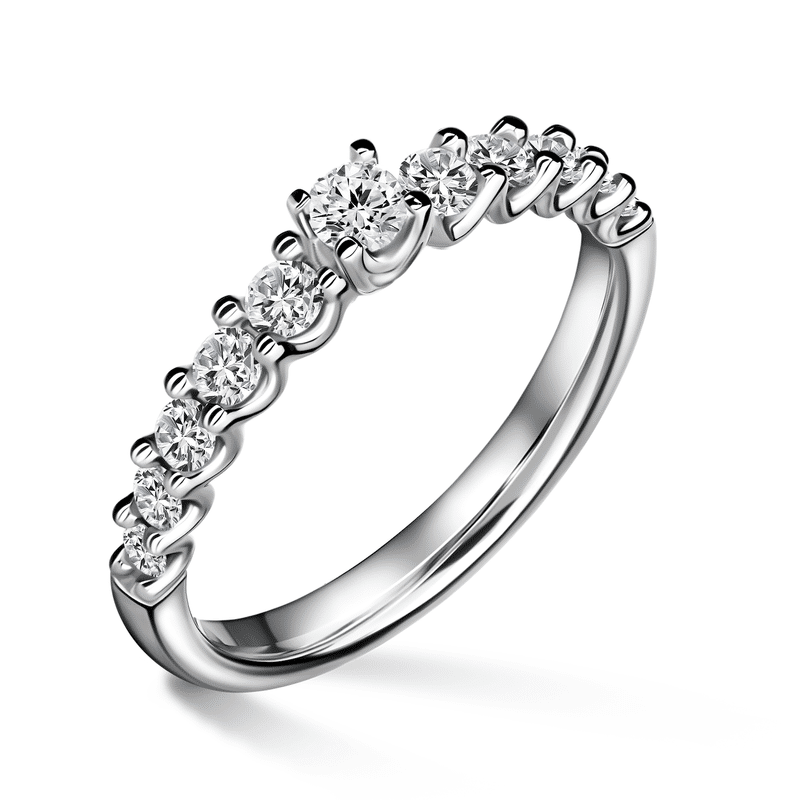 Dafné | Zásnubní prsten se středovým kamenem 0.145ct, bílé zlato, s diamanty 57