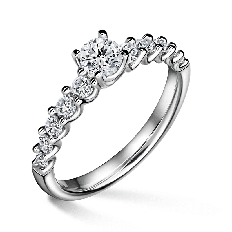 Dafné | Zásnubní prsten se středovým kamenem 0.400ct, bílé zlato, s diamanty 56