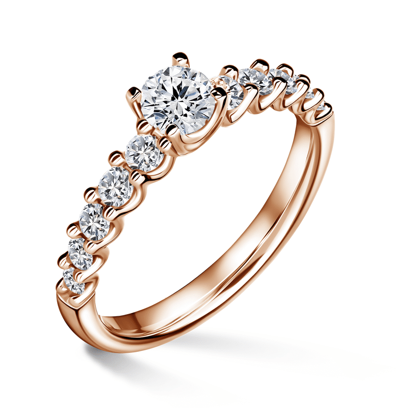 Dafné | Zásnubní prsten se středovým kamenem 0.400ct, růžové zlato, s diamanty 54