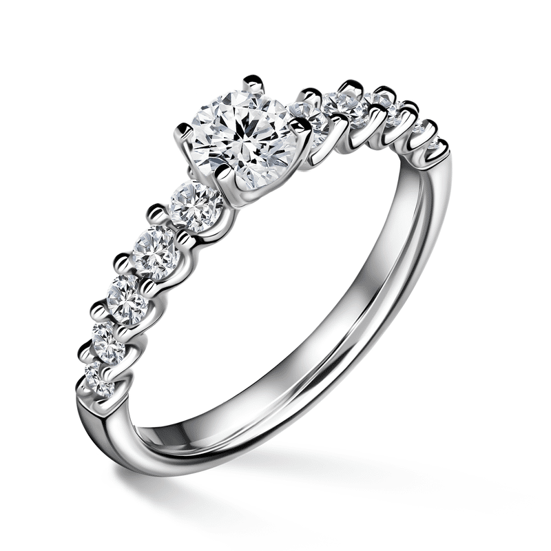 Dafné | Zásnubní prsten se středovým kamenem 0.500ct, bílé zlato, s diamanty 55