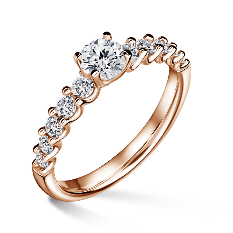 Dafné | Zásnubní prsten se středovým kamenem 0.500ct, růžové zlato, s diamanty 60