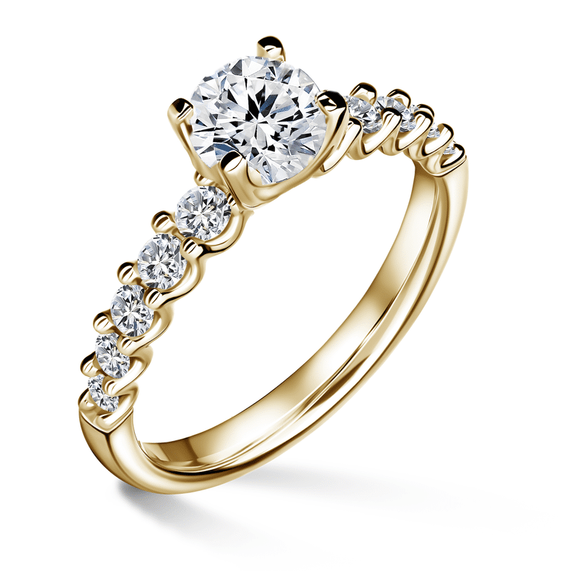Dafné | Zásnubní prsten se středovým kamenem 0.900ct, žluté zlato, s diamanty 47