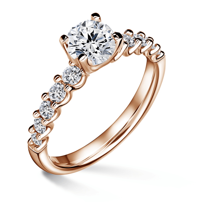 Dafné | Zásnubní prsten se středovým kamenem 0.900ct, růžové zlato, s diamanty 56