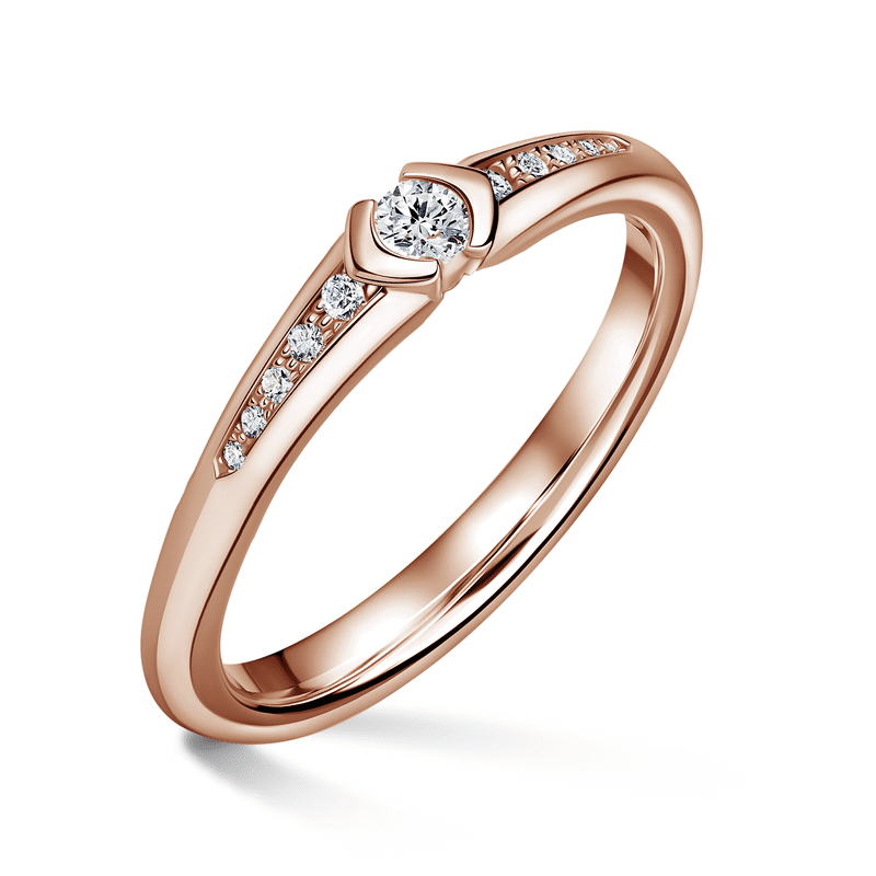 Harmonia | Zásnubní prsten se středovým kamenem 0.085ct, růžové zlato, s diamanty 46