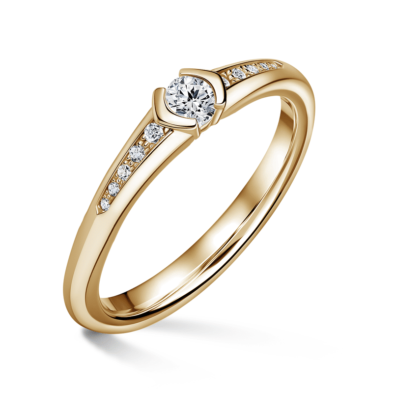 Harmonia | Zásnubní prsten se středovým kamenem 0.145ct, žluté zlato, s diamanty 59