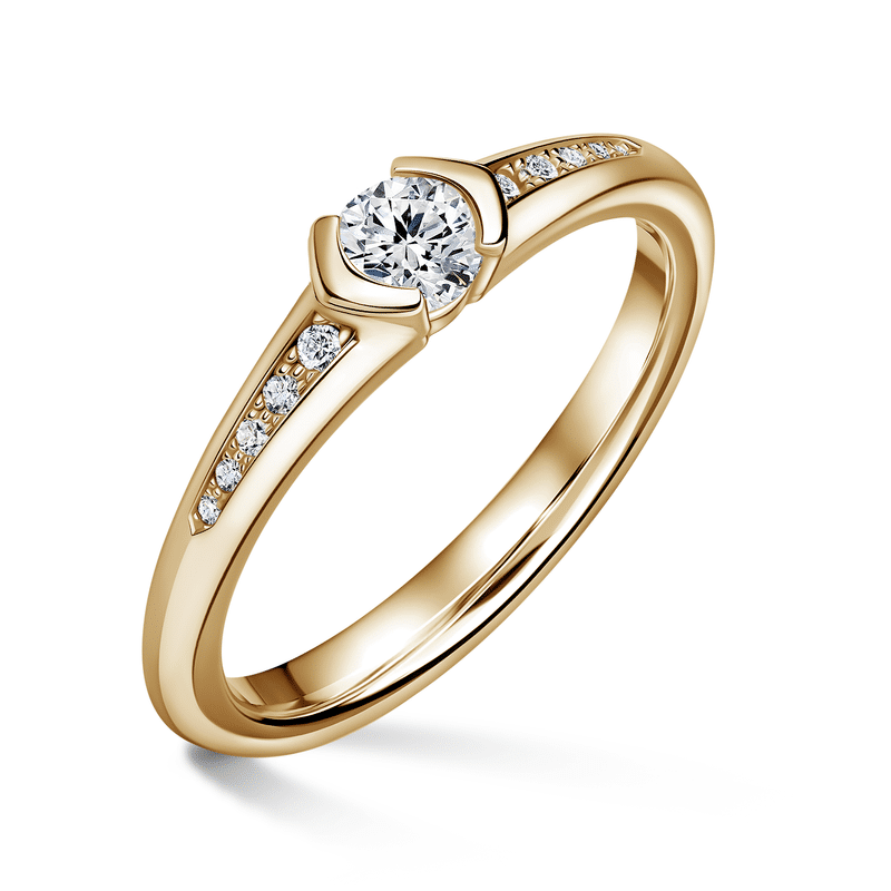 Harmonia | Zásnubní prsten se středovým kamenem 0.180ct, žluté zlato, s diamanty 49