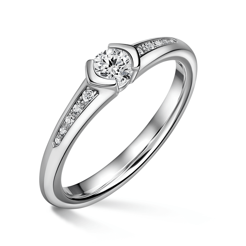Harmonia | Zásnubní prsten se středovým kamenem 0.180ct, bílé zlato, s diamanty 63