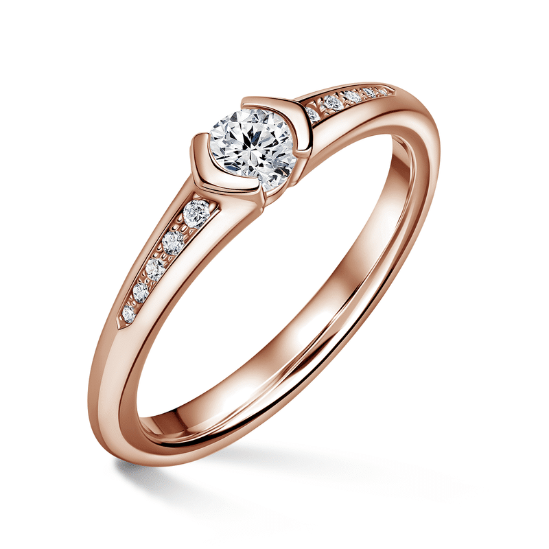 Harmonia | Zásnubní prsten se středovým kamenem 0.180ct, růžové zlato, s diamanty 61