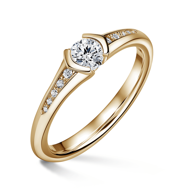 Harmonia | Zásnubní prsten se středovým kamenem 0.400ct, žluté zlato, s diamanty 58