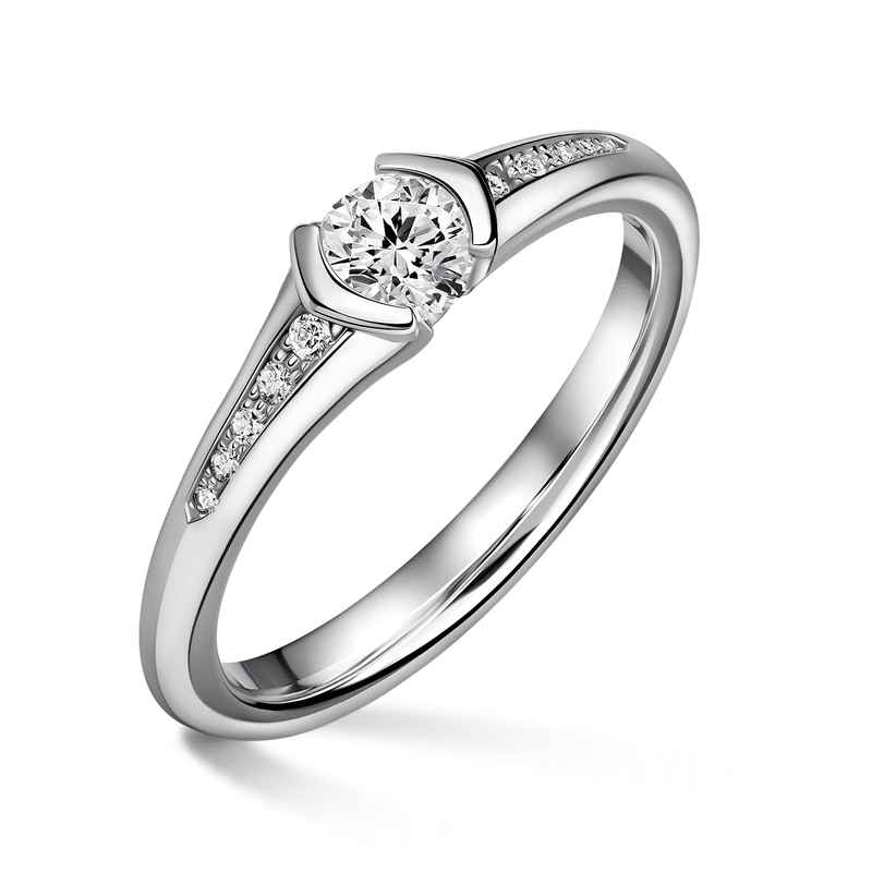 Harmonia | Zásnubní prsten se středovým kamenem 0.400ct, bílé zlato, s diamanty 56