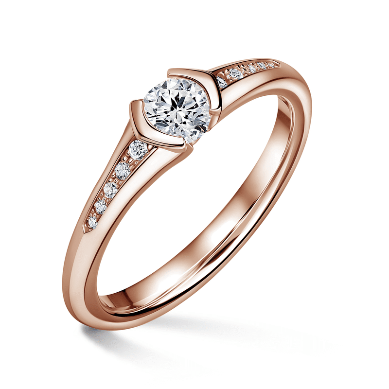 Harmonia | Zásnubní prsten se středovým kamenem 0.400ct, růžové zlato, s diamanty 56
