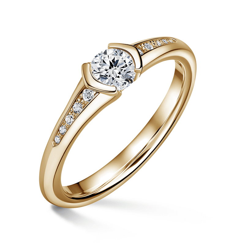 Harmonia | Zásnubní prsten se středovým kamenem 0.500ct, žluté zlato, s diamanty 65