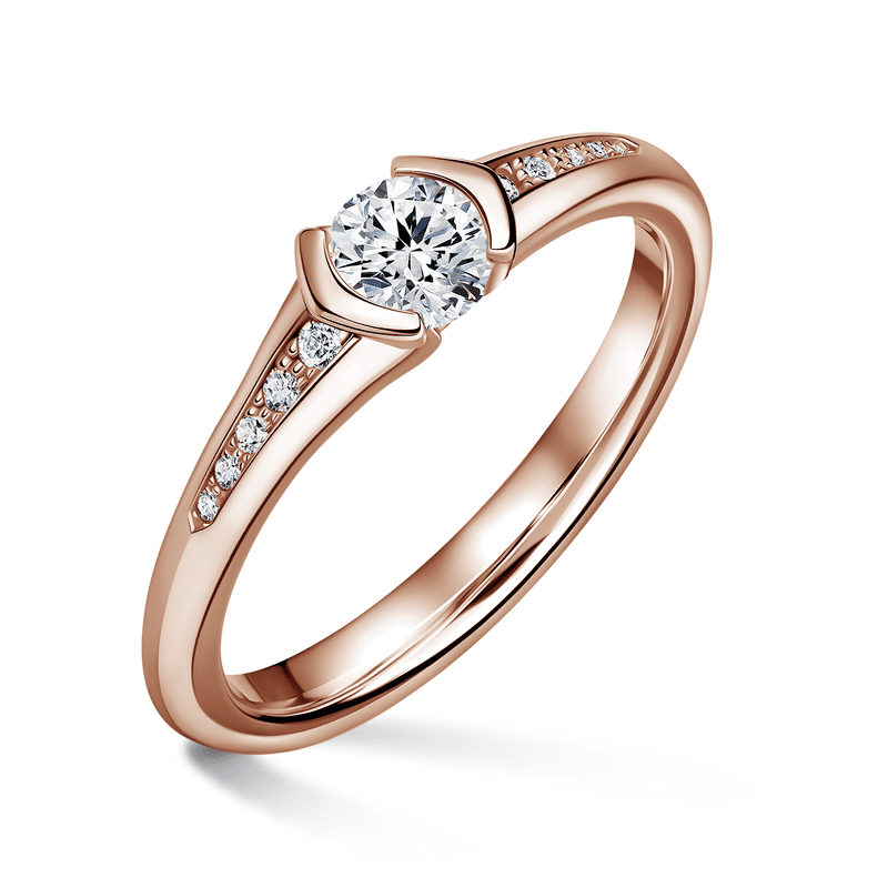 Harmonia | Zásnubní prsten se středovým kamenem 0.500ct, růžové zlato, s diamanty 52