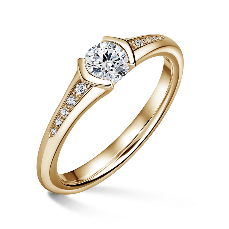 Harmonia | Zásnubní prsten se středovým kamenem 0.700ct, žluté zlato, s diamanty 64