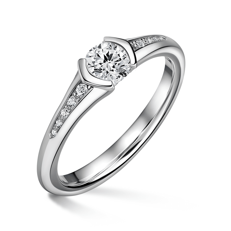 Harmonia | Zásnubní prsten se středovým kamenem 0.700ct, bílé zlato, s diamanty 61