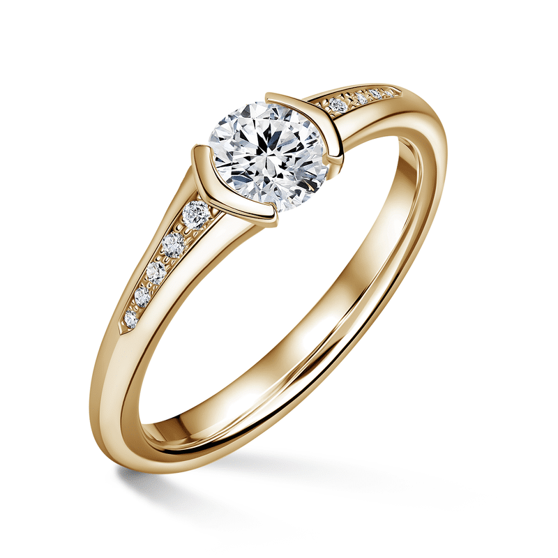 Harmonia | Zásnubní prsten se středovým kamenem 0.900ct, žluté zlato, s diamanty 49