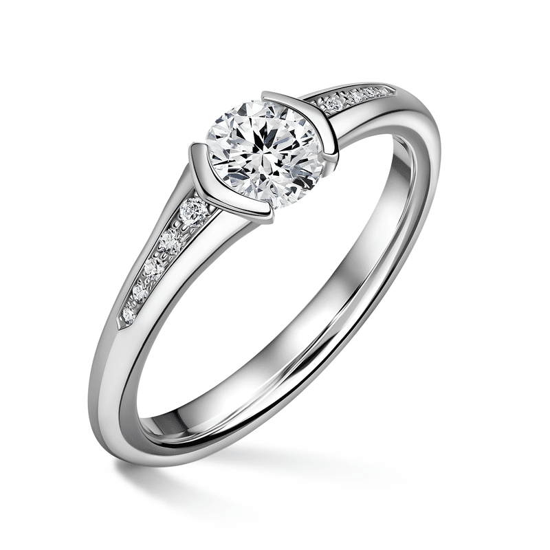 Harmonia | Zásnubní prsten se středovým kamenem 0.900ct, bílé zlato, s diamanty 61