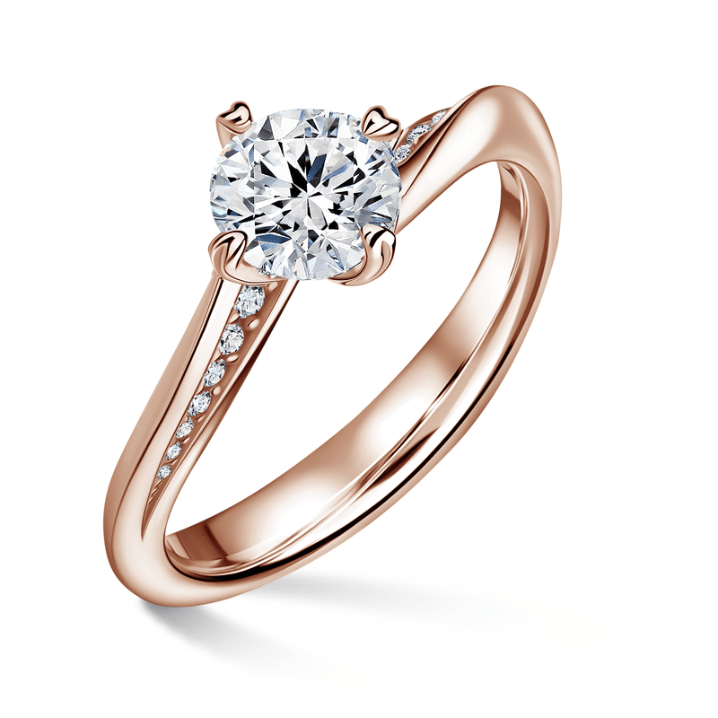 Freya Side Stones | Zásnubní prsten se středovým kamenem 1.000ct, růžové zlato, s diamanty 48
