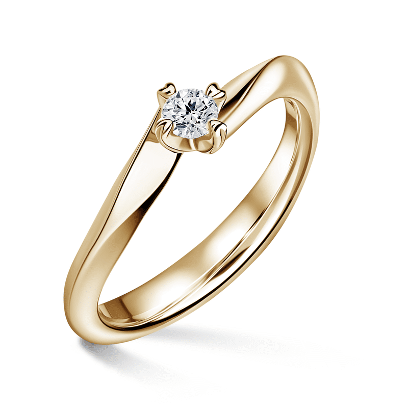 Freya | Zásnubní prsten se středovým diamantem 0.145ct, žluté zlato 53
