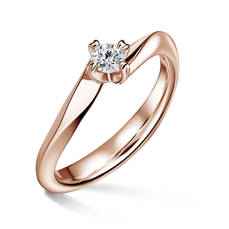 Freya | Zásnubní prsten se středovým diamantem 0.180ct, růžové zlato 53