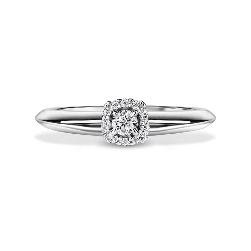 Odette | Zásnubní prsten se středovým diamantem 0.085ct, bílé zlato, s diamanty 53