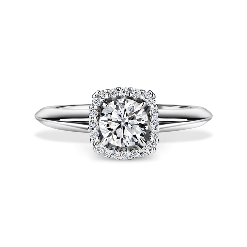 Odette | Zásnubní prsten se středovým diamantem 0.500ct, bílé zlato, s diamanty 55