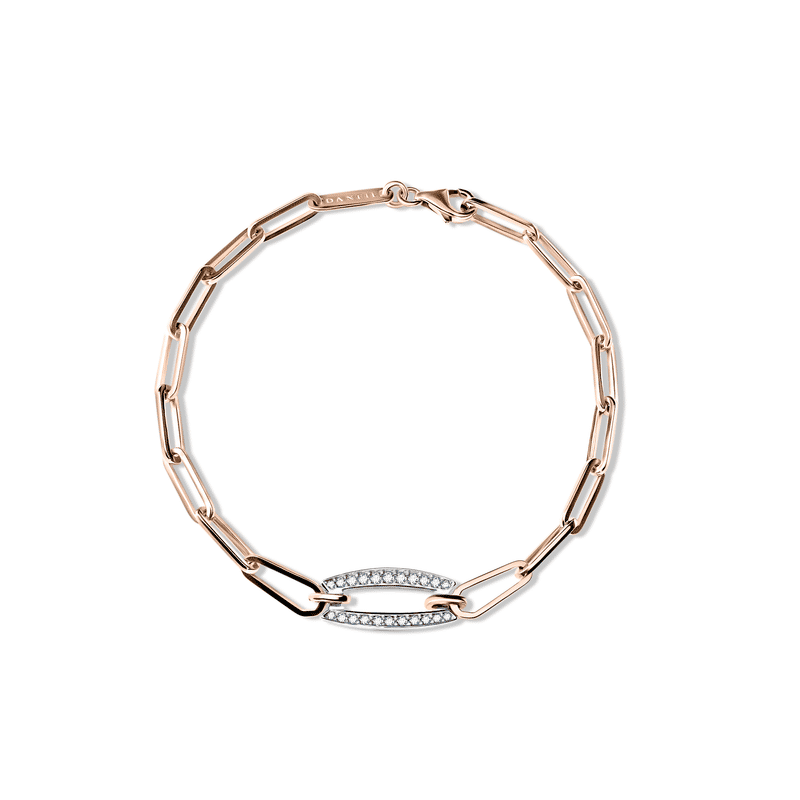 Zlatý náramek DF 5758 v kombinaci růžového a bílého zlata, s brilianty