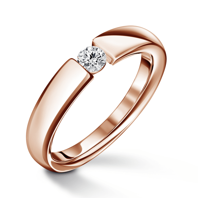Diona | Zásnubní prsten se středovým diamantem 0.180ct, růžové zlato 50
