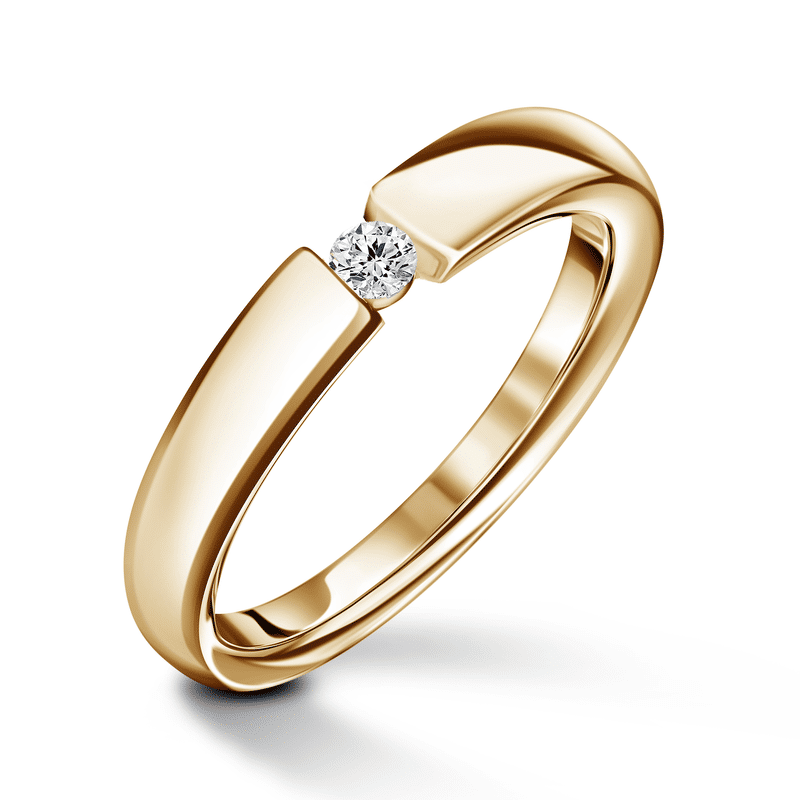 Diona | Zásnubní prsten se středovým diamantem 0.055ct, žluté zlato 61