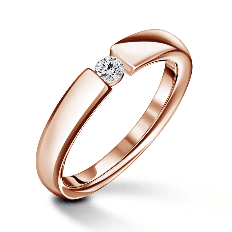 Diona | Zásnubní prsten se středovým diamantem 0.085ct, růžové zlato 53
