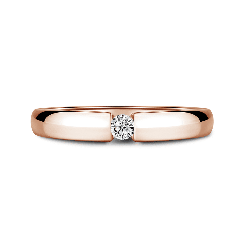 Diona | Zásnubní prsten se středovým diamantem 0.085ct, růžové zlato 55