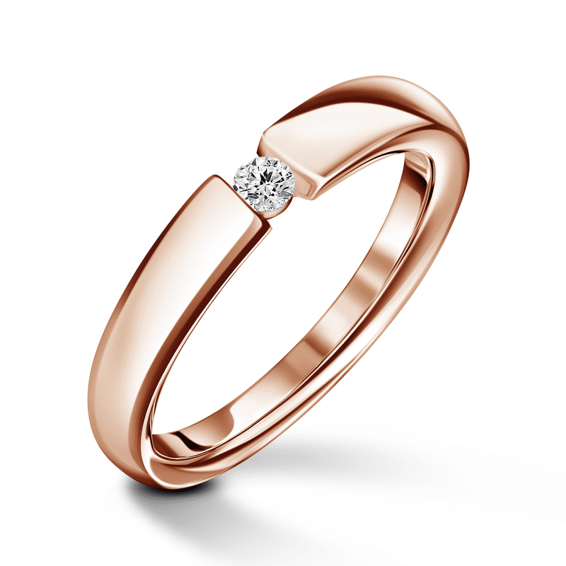 Diona | Zásnubní prsten se středovým diamantem 0.055ct, růžové zlato 53