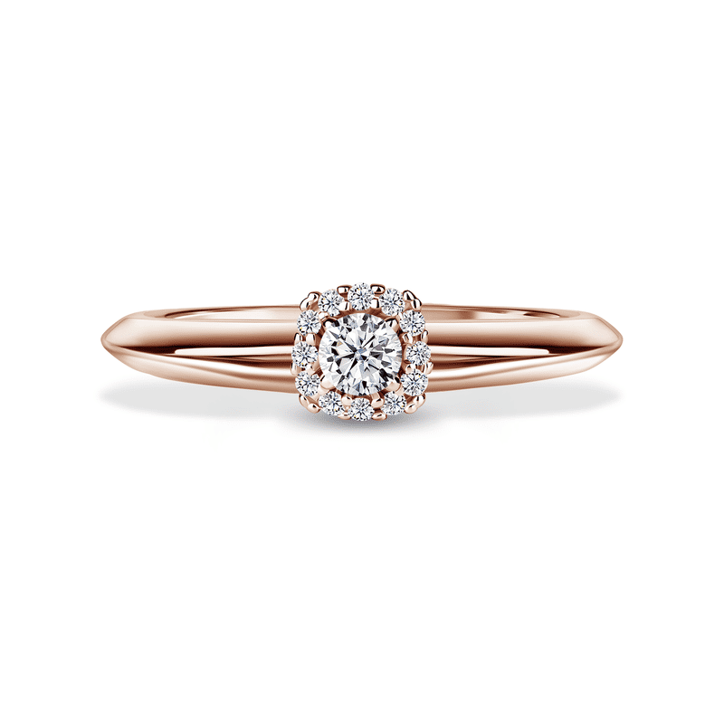 Odette | Zásnubní prsten se středovým diamantem 0.145ct, růžové zlato, s diamanty 64