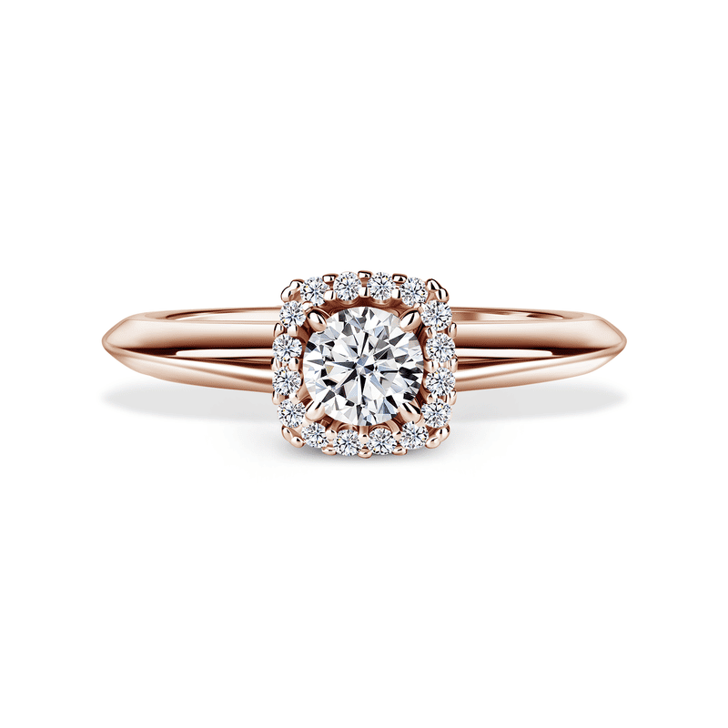 Odette | Zásnubní prsten se středovým diamantem 0.400ct, růžové zlato, s diamanty 62