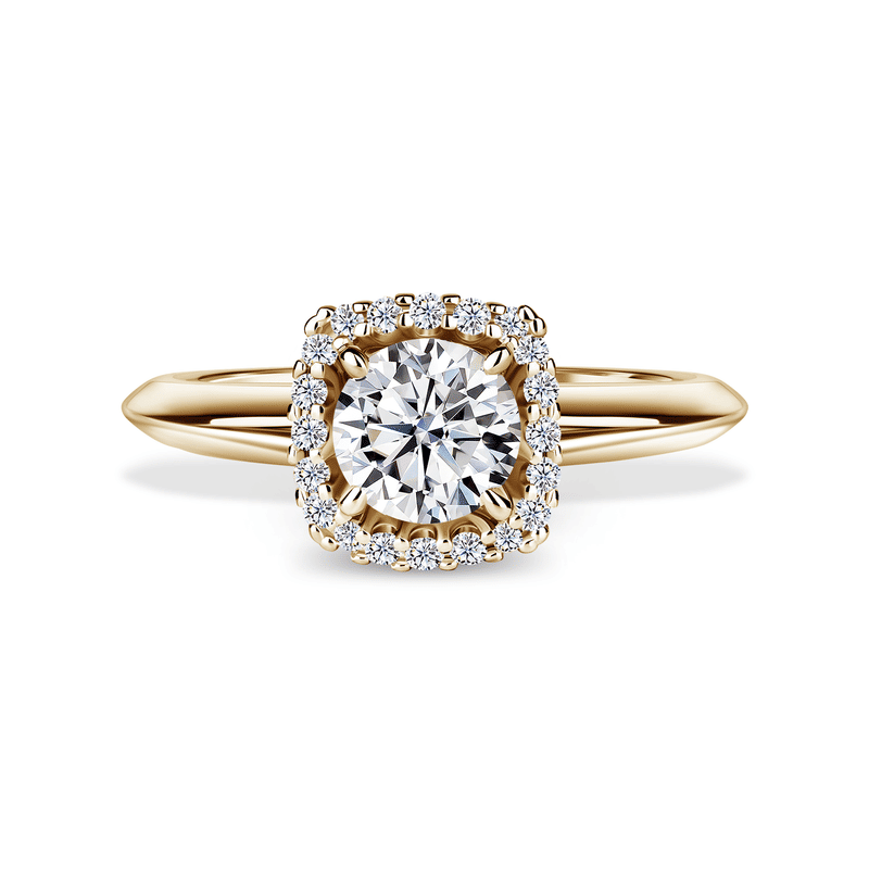 Odette | Zásnubní prsten se středovým diamantem 0.700ct, žluté zlato, s diamanty 58